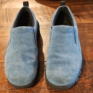 Land's End Blue Suede Slip-On Clogs